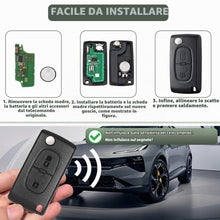 Carica l'immagine nel visualizzatore di Gallery, 2 Tasti Guscio Chiave Auto CE0536 Compatibile con Peugeot 207 307 308 SW 3008 5008 Partner e Citroen C3 Picass C2 C4 C5 
