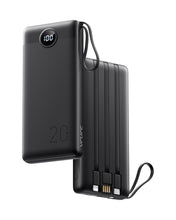 Carica l'immagine nel visualizzatore di Gallery, VRURC Power Bank 20000mAh USB C con cavi integrati，22.5W LED display-1 Pack