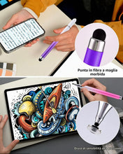 Carica l'immagine nel visualizzatore di Gallery, 8 Pezzi Penna Stilo 2 in 1, con Disco Trasparente e Silicone ad Alta Sensibilità, Pennino Capacitivo a Punta Fine per Ta