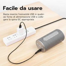 Carica l'immagine nel visualizzatore di Gallery, Toleusm 13 Connettore Cavo di alimentazione da USB a DC 5V,cavo di jack universale DC 5,5x2,1mm con Micro USB, Type-C, M