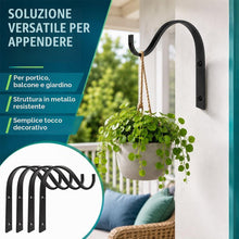 Carica l'immagine nel visualizzatore di Gallery, Ganci da Parete per Esterni, Confezione da 4, in Ferro Battuto Robusto, Supporto per Fioriere Sospese e Lanterne, Ideale