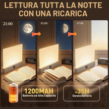 Carica l'immagine nel visualizzatore di Gallery, Funmo Lampada da Lettura a LED Piatta, Portatile con Timer e 3 Colori, Luce per Libri a Pannello per Lettura Notturna, R