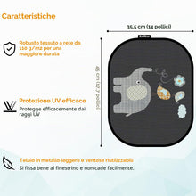 Carica l'immagine nel visualizzatore di Gallery, Protezione solare per auto per bambini, con protezione UV, protezione solare per finestrini dell'auto, set da 2 pezzi, 4