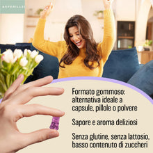 Carica l'immagine nel visualizzatore di Gallery, Collagene in Caramelle Gommose con Magnesio e Acido Ialuronico Mora - 60 Pz