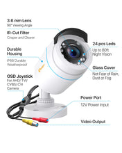 Carica l'immagine nel visualizzatore di Gallery, Anlapus 1080P Telecamera Analogica di Sorveglianza per Esterni, 2MP Videocamera Cablata AHD/960H/CVI/TVI, Visione Nottur