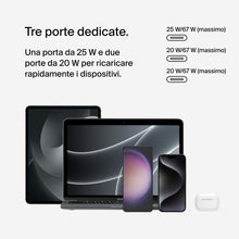 Carica l'immagine nel visualizzatore di Gallery, Belkin BoostCharge Caricabatteria da parete a 3 porte USB-C con PPS da 67 W, caricabatteria rapido per iPhone 16, MacBoo