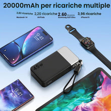 Carica l'immagine nel visualizzatore di Gallery, NOBIS Power Bank 20000mAh 45W Caricatore Portatile con Cavo C-C Staccabile