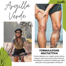Carica l'immagine nel visualizzatore di Gallery, Idealine Argilla Verde Ventilata Antinfiammatoria 500ml, Crema Massaggio, Arnica e Artiglio del Diavolo per Tensioni Mus