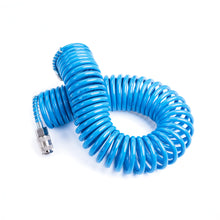 Carica l'immagine nel visualizzatore di Gallery, Tubo a spirale per aria compressa in PU poliuretano Ø 5,5 x 8 mm lunghezza 10 mt completo di raccordi ad attacco rapido