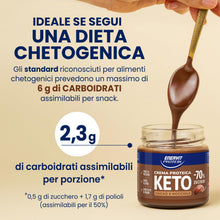 Carica l'immagine nel visualizzatore di Gallery, Enervit, Protein Cream Keto Cacao e Nocciole, Barattolo da 180gr, Crema Proteica Spalmabile, con -70% di Zuccheri, con P