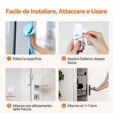 Carica l'immagine nel visualizzatore di Gallery, TECKNET Allarme Casa Senza Fili, Antifurto Casa, Allarme Porta Ingresso con Telecomando, Campanello e Sirena Due in Uno,