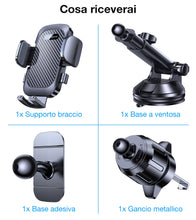 Carica l'immagine nel visualizzatore di Gallery, Coolpow Porta Cellulare Auto [Ventosa Ultra Potente] Supporto Telefono Auto