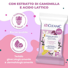 Carica l'immagine nel visualizzatore di Gallery, Cleanic Soft Salviette intime con camomilla e acido lattico, 20 pezzi