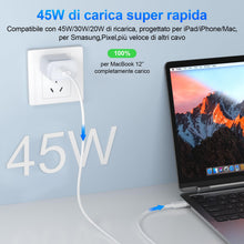 Carica l'immagine nel visualizzatore di Gallery, 45W 1M Cavo USB Type C per Google Pixel 11 Pro 10 10a 9 Pro XL 9a 8a 8 7