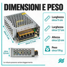 Carica l'immagine nel visualizzatore di Gallery, TEMPO DI SALDI Alimentatore Switching 12 V 5 A 60 W per Strisce LED e Telecamere