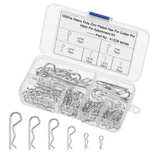 Carica l'immagine nel visualizzatore di Gallery, 100 Pezzi Copiglie Clips, Coppiglie Mollette a R,R Clip Coppiglie a Molla,R Coppiglie Pin,per Trattori Auto Camion,sei t
