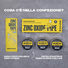 Carica l'immagine nel visualizzatore di Gallery, SPORTTAPE 3 Rotoli Nastro Ossido di Zinco - 5 cm x 10 m - Athletic Tape