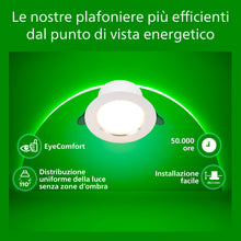 Carica l'immagine nel visualizzatore di Gallery, Philips Diamond Cut UltraEfficient, Faretto ad incasso, Seconda generazione, 2.2W, 345lm, 90cm, Luce Bianca Calda 3000K,