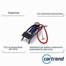 Carica l'immagine nel visualizzatore di Gallery, Cartrend 10927 Pompa D’Aria a Pedale ad Alto Rendimento