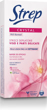 Carica l'immagine nel visualizzatore di Gallery, Strep Strisce Depilatorie Viso e Parti Delicate Crystal, Formula in Gel, non occorre Riscaldarle, Pelle Morbida e Setosa
