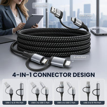 Carica l'immagine nel visualizzatore di Gallery, Cavo multiricarica USB-C 4 in 1, ricarica rapida