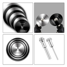 Carica l'immagine nel visualizzatore di Gallery, 17 Pezzi Dischi da Taglio per Dremel Accessori Trapano HSS Diamantati Circolare Lama Disco per Sega Taglio Legno Smerigl