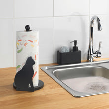 Carica l'immagine nel visualizzatore di Gallery, Maximex porta rotolo da cucina con gatto nero, altezza 30 cm
