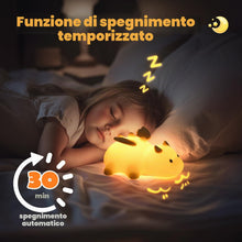 Carica l'immagine nel visualizzatore di Gallery, Euakee Luce Notturna a Forma di Drago, Lampada Notturna Bambini, 7 Colori, Tocco Portatile 1200mAh Batteria Lampada&amp;Timi