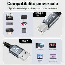 Carica l'immagine nel visualizzatore di Gallery, Cavo Stampante [2M] Cavo USB 2.0 Tipo A Maschio a Tipo B Maschio Cavetto