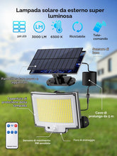 Carica l'immagine nel visualizzatore di Gallery, SIGRILL Faretti Solari a LED da Esterno con Sensore di Movimento, 318 LED Luce Solare Led Esterno con 3 Modes, 5M Cavo, 