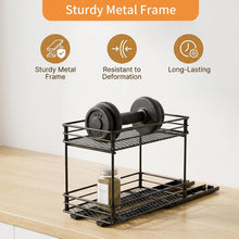 Carica l'immagine nel visualizzatore di Gallery, Cozary Porta Spezie Per Cucina, Portaspezie Per Cucina Estraibile A 2 Livelli – Cassetto Estraibile Cucina Con Cuscinetti A Sfere, 2 Metodi Di Montaggio (26 * 15 * 21.8cm)