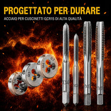 Carica l'immagine nel visualizzatore di Gallery, Hi-Spec Set Maschi e Filiere Metriche M3-M12, Giramaschi e Accessori