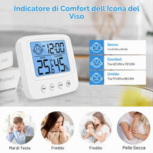 Carica l'immagine nel visualizzatore di Gallery, Vinabo Termometro Igrometro Digitale Interno, Temperatura e Umidità
