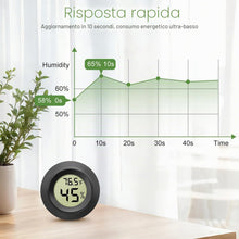 Carica l'immagine nel visualizzatore di Gallery, EEEKit Igrometro Termometro Digitale, Misuratore di Umidità e Temperatura per Interni ed Esterni per Serra Cantina, Nero