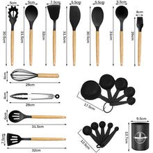 Carica l'immagine nel visualizzatore di Gallery, Utensili da cucina in silicone 22 pezzi, set di utensili da cucina per pentole antiaderenti, al calore e antiaderenti co