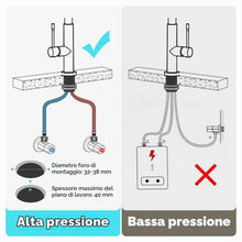 Carica l'immagine nel visualizzatore di Gallery, Rubinetto Lavello Cucina, Girevole 360°con Beccuccio Flessibile