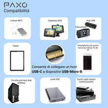 Carica l'immagine nel visualizzatore di Gallery, PAXO Cavo hard disk da 0,3 m, 10 Gbit/s, USB C-MICRO USB3.2 Gen2, cavo USB, cavo dati, cavo di ricarica, nero, da USB C 