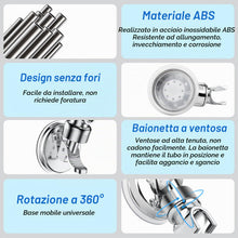 Carica l'immagine nel visualizzatore di Gallery, Supporto per Soffione Doccia a Ventosa, Supporto per Doccia Rimovibile Girevole a 360°