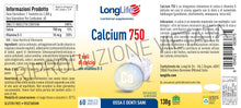 Carica l'immagine nel visualizzatore di Gallery, LongLife® Calcium 750mg | Integratore con 7 sali di calcio e vitamina D 3 naturale | Benessere ossa e denti | 2 mesi di 