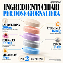 Carica l'immagine nel visualizzatore di Gallery, Lattoferrina Immuno Pro 200 Mg - Lattoferrina BioactiveMAX Neozelandese - 120 Compresse, Echinacea per le Naturali Difes