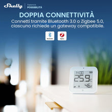 Carica l'immagine nel visualizzatore di Gallery, Shelly BLU H&amp;T Display ZB Bianco - Sensore Smart Temperatura e Umidità