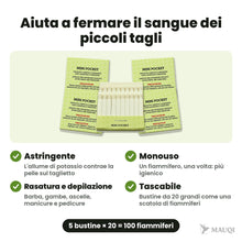 Carica l'immagine nel visualizzatore di Gallery, MAUQI Fiammiferi Emostatici Allume di Potassio, 100 Pezzi Monouso
