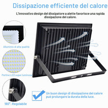 Carica l'immagine nel visualizzatore di Gallery, Faro LED Esterno 300W, 1M Cavo Bianco Freddo 6500K,IP66 Impermeabile Farettdao LED Esterno, 30000LM Faretti LED Esterno,