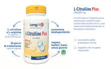 Carica l'immagine nel visualizzatore di Gallery, LongLife® L-Citrulline Plus | con L citrullina e L arginina rapporto 1:1 | Ossido nitrico | Energia per lo sport | 100 c