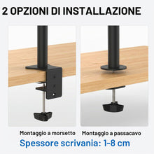 Carica l'immagine nel visualizzatore di Gallery, GRIFEMA GB2001-2 Supporto Doppio Monitor 13-32" Braccio VESA 75/100