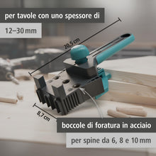 Carica l'immagine nel visualizzatore di Gallery, wolfcraft Guida per Spinatura - Calibro per Giunzioni e Fori per Tasselli
