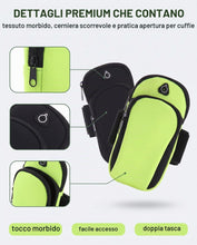 Carica l'immagine nel visualizzatore di Gallery, Borsa da braccio sportiva 2 pezzi, sportarmband e handytasche con kopfhörerfach, schweißfest, per corsa, joggen, fitness