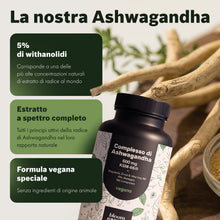 Carica l'immagine nel visualizzatore di Gallery, Ashwagandha Capsule Alta Dose KSM-66, 130 Compresse, 600 mg al Giorno