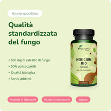 Carica l'immagine nel visualizzatore di Gallery, Hericium Erinaceum BIO | 50% di Polisaccaridi | Lions Mane Mushroom Biologico | Testato in Laboratorio | Sistema Immunit