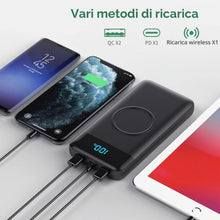 Carica l'immagine nel visualizzatore di Gallery, Power Bank Wireless Ricarica Rapida 26800 mAh, Power Bank 25W PD3.0 + QC4.0, 15W Wireless Caricatore Portatile Powerbank